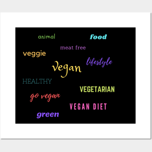 vegan words shirt Posters and Art